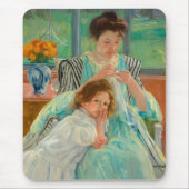 Jonge moeder naaien | Mary Cassatt Muismat (Voorkant)