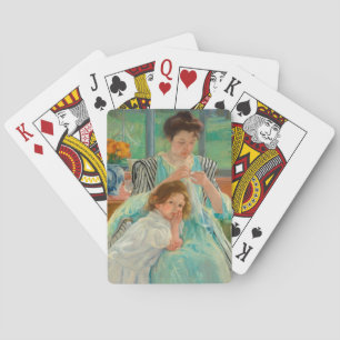 Jonge moeder naaien   Mary Cassatt Pokerkaarten