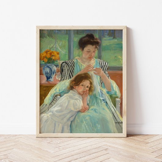 Jonge moeder naaien | Mary Cassatt Poster