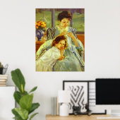Jonge moeder naaien poster (Thuiskantoor)