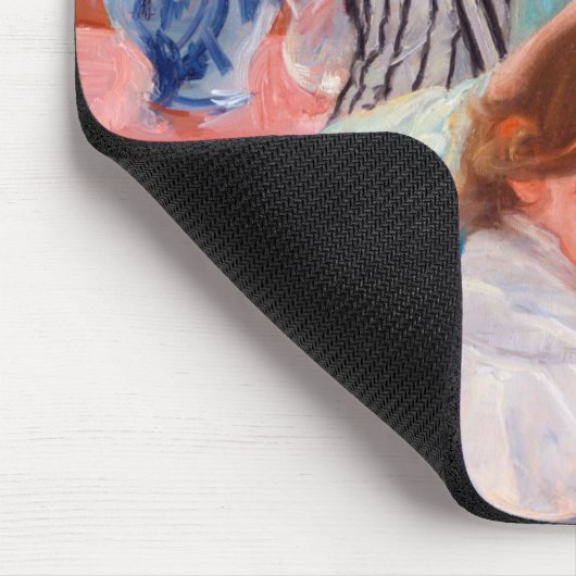 Jonge moeder naaiend, Mary Cassatt Muismat (Hoek)