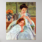 Jonge moeder naait door Mary Stevenson Cassatt Poster (Voorkant)