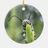 Jonge Monarch Butterfly Caterstyle Keramisch Ornament (Achterkant)