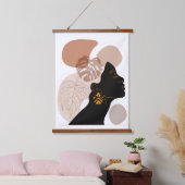 Jonge mooie afrikaanse amerikaanse vrouw hangend wandkleed (Slaapkamer)