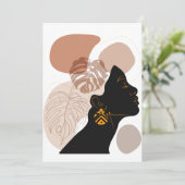 Jonge mooie afrikaanse amerikaanse vrouw kaart (Staand voorkant)