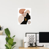 Jonge mooie afrikaanse amerikaanse vrouw poster (Thuiskantoor)