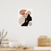 Jonge mooie afrikaanse amerikaanse vrouw poster (Keuken)