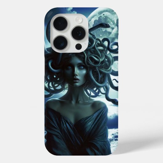 Jonge mooie Medusa bij de maan en oceaan Case-Mate iPhone Case (Achterkant)