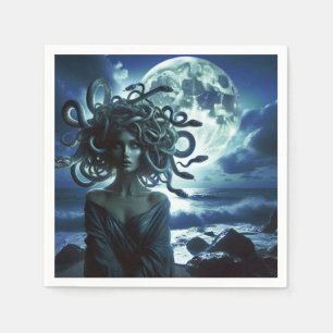 Jonge mooie Medusa bij de Maan & Oceaan Servet
