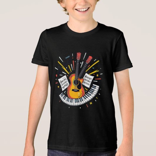 Jonge muziekster club Tri-Blend shirt (Voorkant)