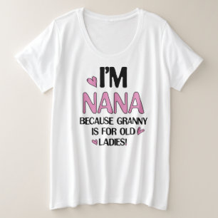 Jonge Nana Graphic Nana Clipart Design Oma Art Grote Maat T-shirt