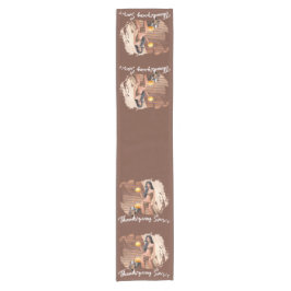 Jonge Native American poseert op houten muur Korte Tafelloper