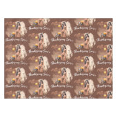 Jonge Native American poseert op houten muur Tafelkleed (Voorkant (Horizontaal))