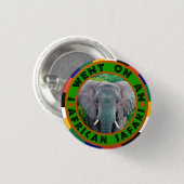 Jonge olifant safari ronde button 3,2 cm (Voorkant /achterkant)