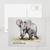 Jonge olifant We verhuizen na de Kaart (Voorkant / Achterkant)