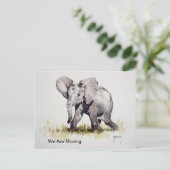 Jonge olifant We verhuizen na de Kaart (Staand voorkant)