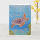 Jonge onechte karetschildpad kaart (Gele Bloem)