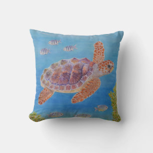 Jonge onechte karetschildpad kussen