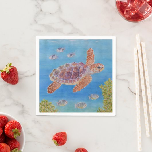 Jonge onechte karetschildpad servet (Insitu)