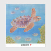Jonge onechte karetschildpad sticker (Vel)