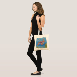 Jonge onechte karetschildpad tote bag