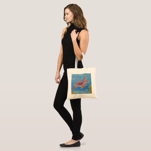 Jonge onechte karetschildpad tote bag (Voorkant (model))