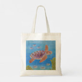 Jonge onechte karetschildpad tote bag (Achterkant)