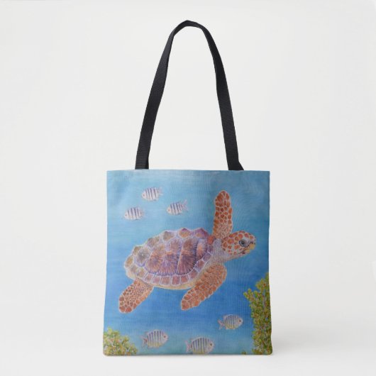 Jonge onechte karetschildpad tote bag (Voorkant)