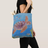 Jonge onechte karetschildpad tote bag (Dichtbij)