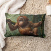 Jonge orang-oetan in een regenwoud kussen (Deken)