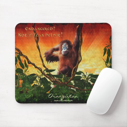 Jonge orang-oetan & Oerwoud Sunrise Art Mousepad Muismat (Met muis)