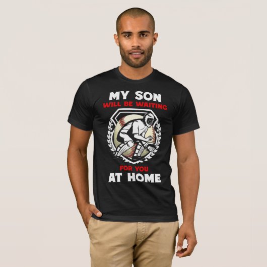 Jonge ouders van de Zoon van de Catcher van Baseba T-shirt (Voorkant volledig)