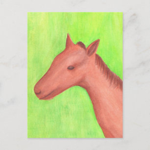 Jonge paarden waterverf schilderen briefkaarten