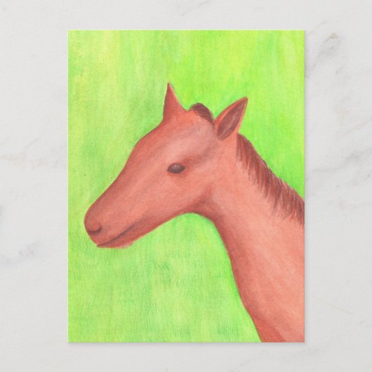 Jonge paarden waterverf schilderen briefkaarten (Voorkant)