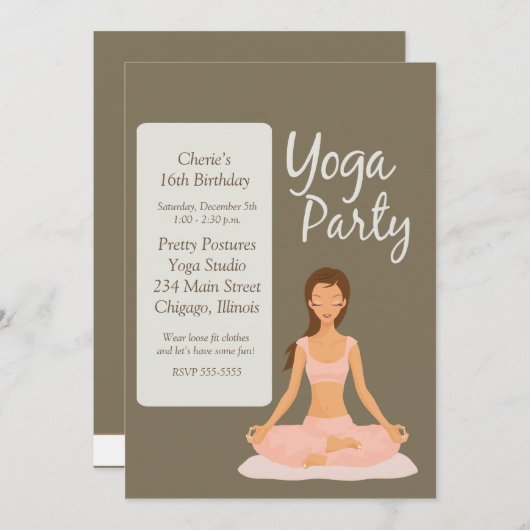 JONGE PARTIJ Birthday Oefening Uitnodiging tot uit (Voorkant / Achterkant)