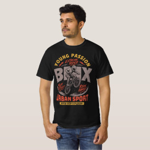 Jonge passie BMX urbane sportrijder T-shirt