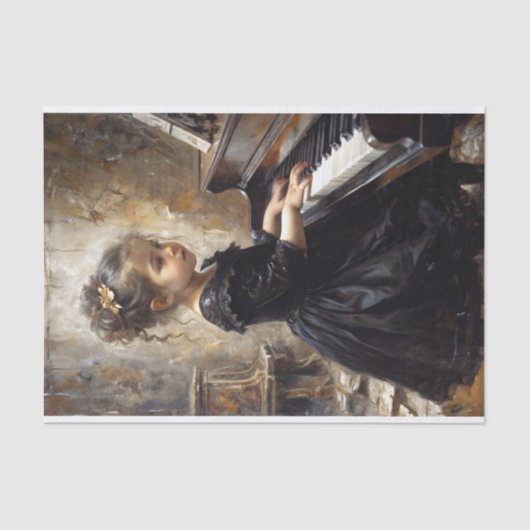 Jonge pianist Decoupage Tissuepapier (Voorkant)