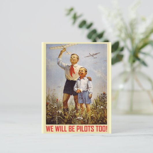 Jonge piloten briefkaart (Staand voorkant)