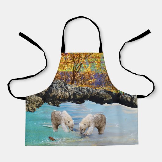 Jonge Polar Beer welpen Gevist, Kinder Schort (Voorkant)