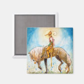 Jonge prins op een paard magneet (Voorkant / Achterkant)