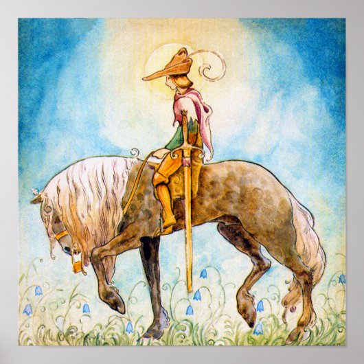 Jonge prins op een paard poster (Voorkant)