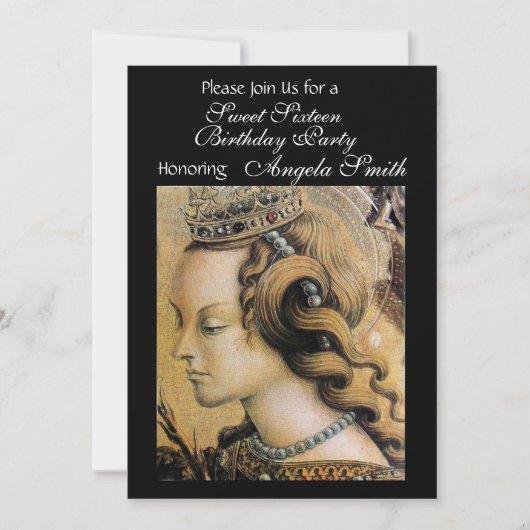 JONGE PRINSES ZOETE 16 FEESTJE zwart Kaart (Voorkant)