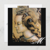 JONGE PRINSESS ZOETE 16 FEESTJE Monogram Goud Kaart (Voorkant / Achterkant)