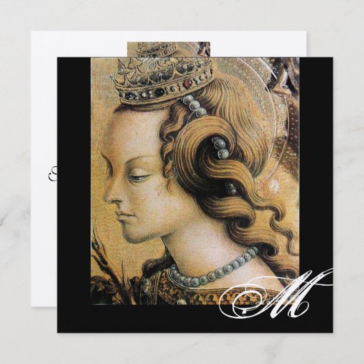 JONGE PRINSESS ZOETE 16 FEESTJE Monogram Goud Kaart (Voorkant / Achterkant)