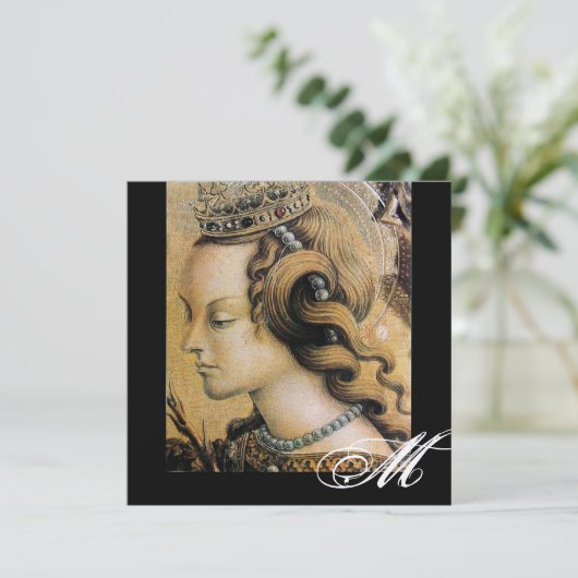 JONGE PRINSESS ZOETE 16 FEESTJE Monogram Goud Kaart (Staand voorkant)