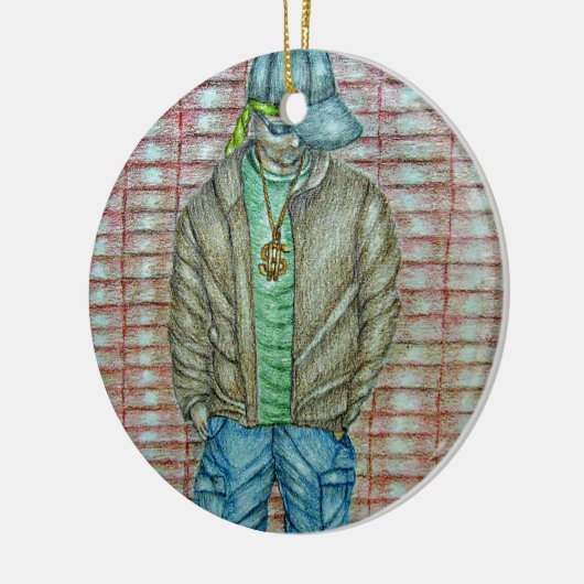 jonge rapper keramisch ornament (Links)