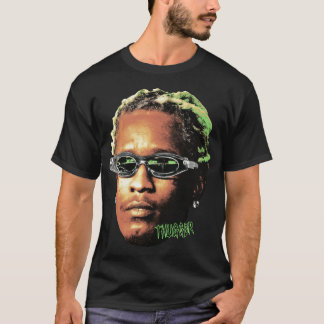 Jonge rapper met vintage vrienden, familieman, gra t-shirt