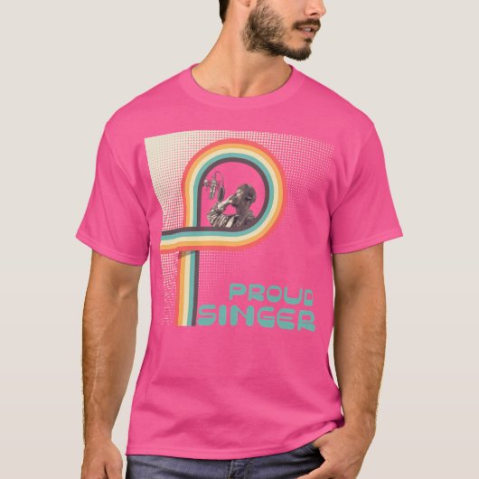 Jonge RNB-zanger zingt voor de microfoon T-shirt (Voorkant)
