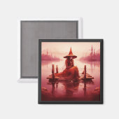 Jonge rode heks zit op kapotte pier magneet (Voorkant / Achterkant)