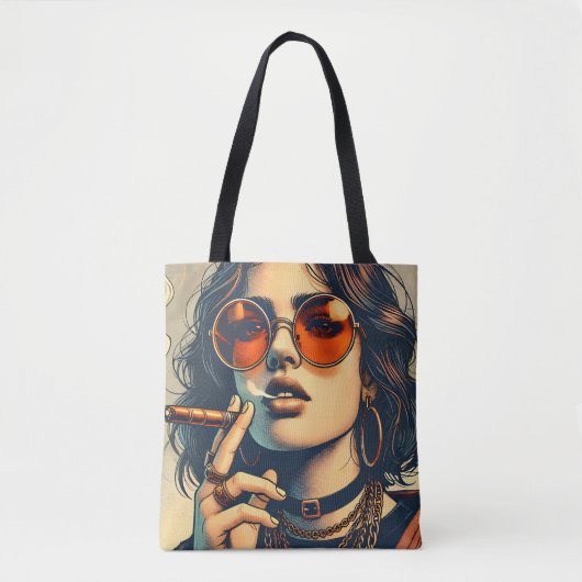 Jonge Sassy Vrouwen Print Tote Bag (Voorkant)